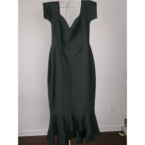 Lulu's Off-the-Shoulder Sweetheart Neckline Midi Dress M - Picture 3 of 9
